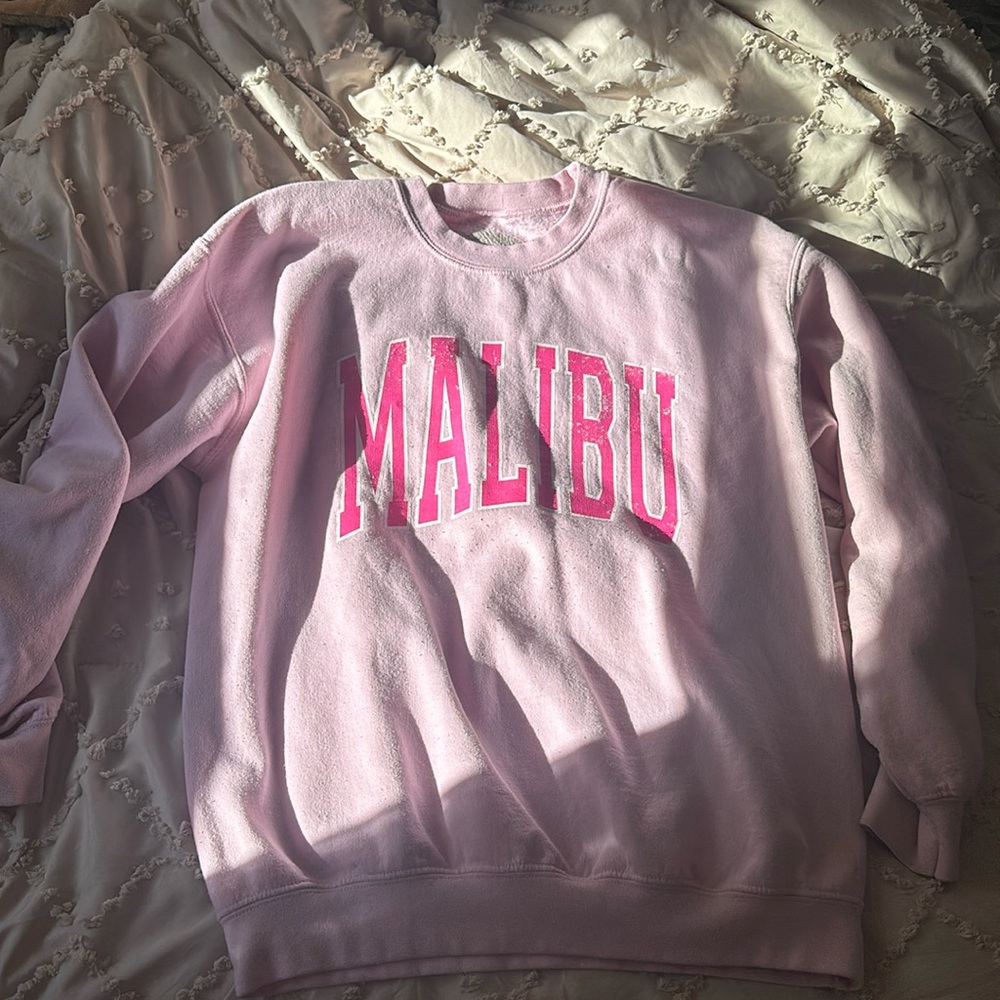 Pink Malibu Crew Neck, Size Medium